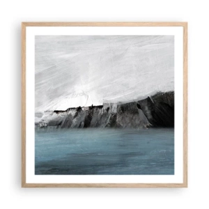 Affisch i ram av ljusek - Vatten - jord: en krock mellan elementen - 60x60 cm