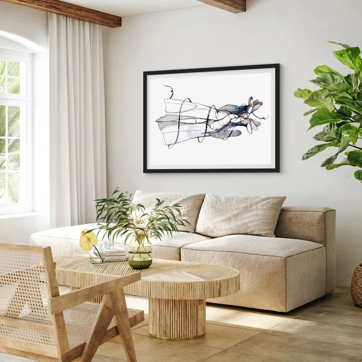 Affisch i svart ram - Smekningens studie - 100x70 cm