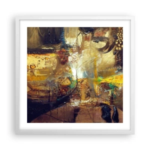 Affisch i vit ram - Kallt, varmare, hett - 50x50 cm