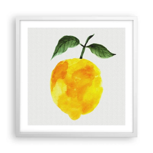 Affisch i vit ram - Hur man känner smaken av solen - 50x50 cm