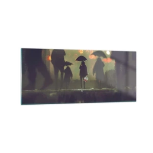 Glastavla - Bild på glas - Ur vattendroppens perspektiv - 120x50 cm