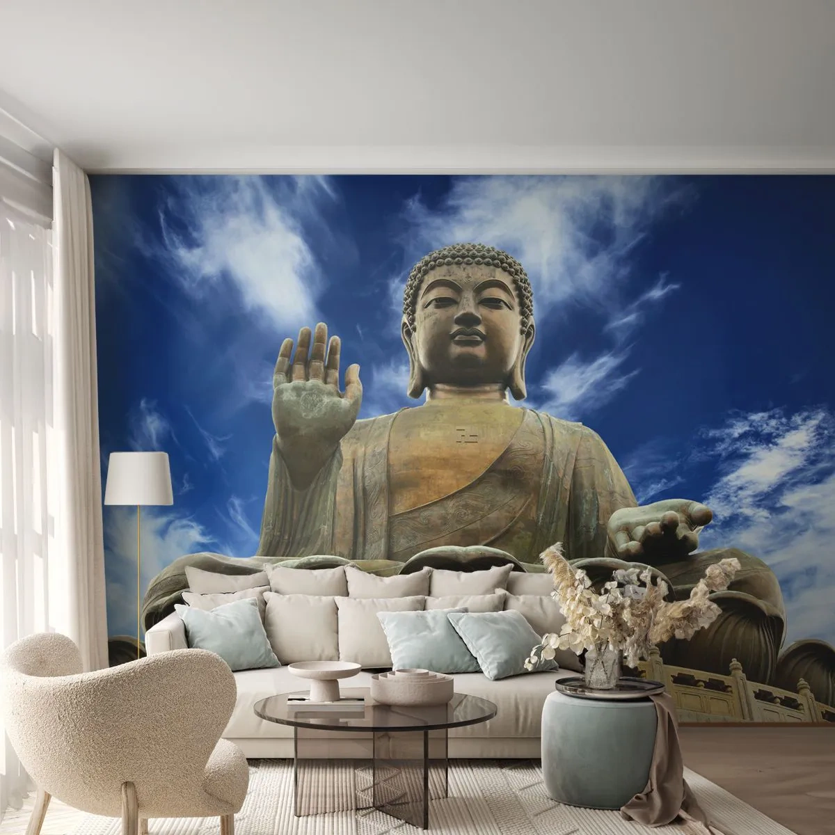 Självhäftande Fototapet Deluxe Sticker - Lev utan rädsla - Buddha, Religion, Asien - 250x175 cm