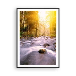 Affisch i svart ram - Malakit i silver-guld infattning - 70x100 cm