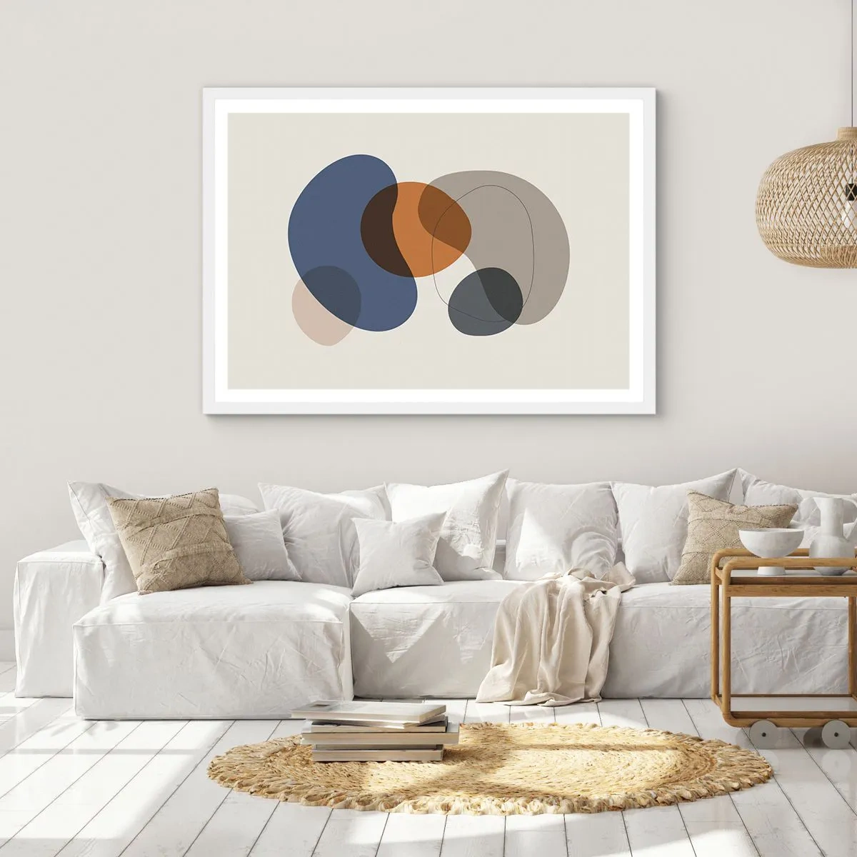 Affisch i vit ram - Färgernas droppar - 91x61 cm