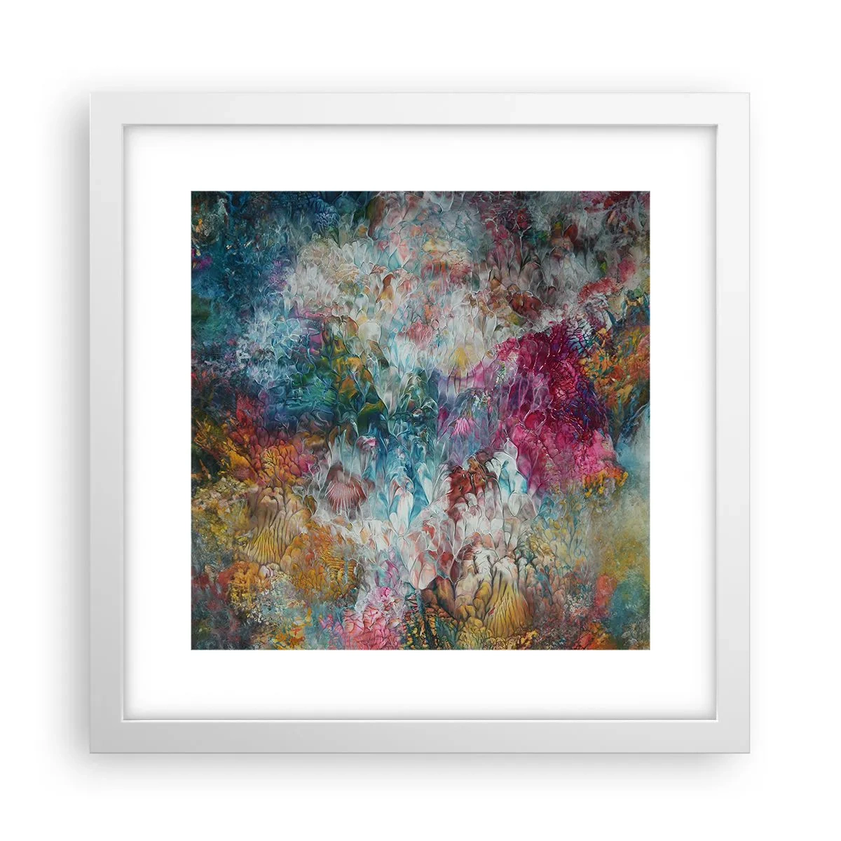 Affisch i vit ram - I full blom - 30x30 cm