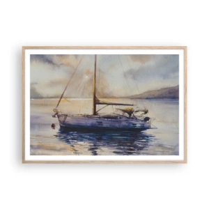 Affisch i ram av ljusek - Kväll i viken - 100x70 cm