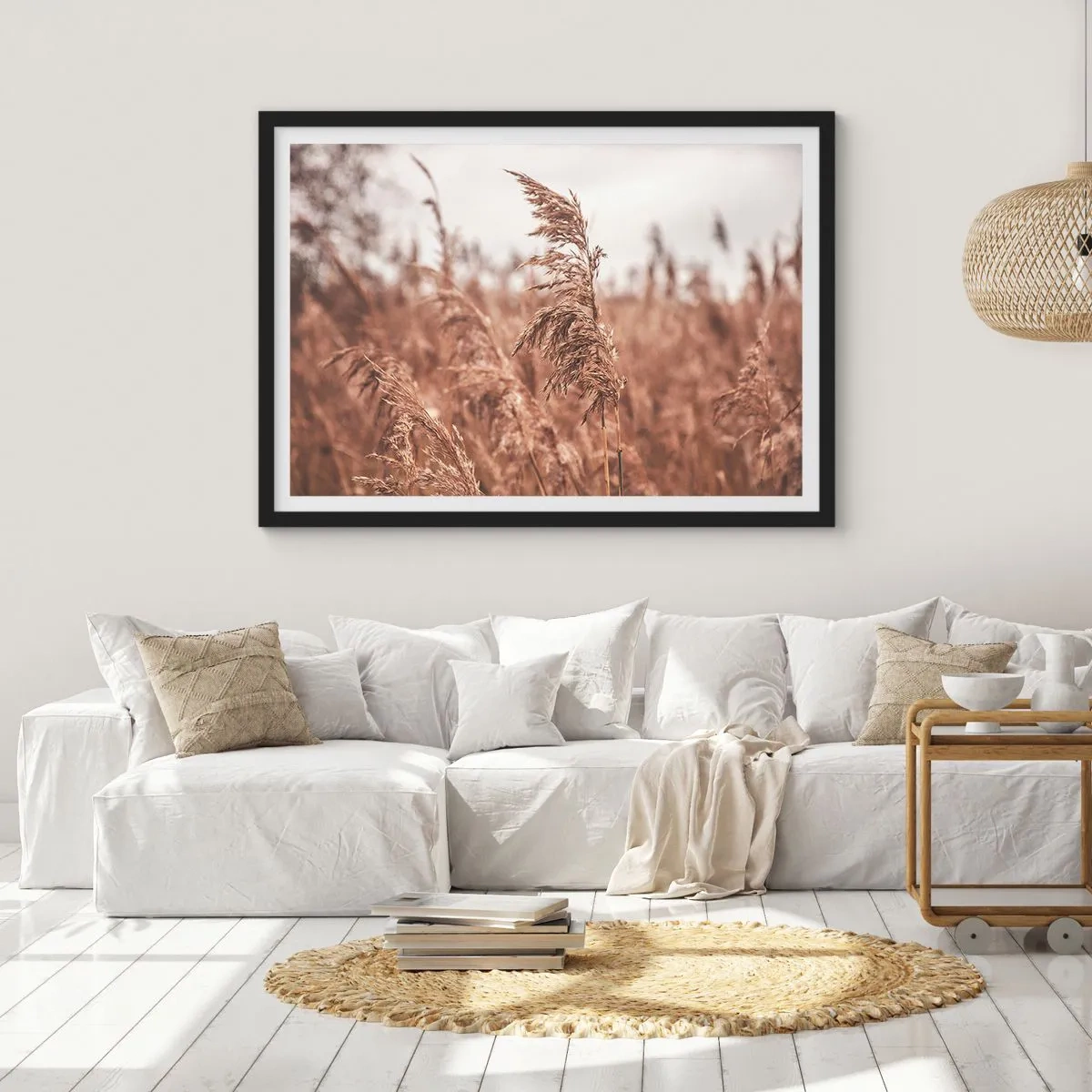 Affisch i svart ram - Hösten är framme på åkrarna - 70x50 cm