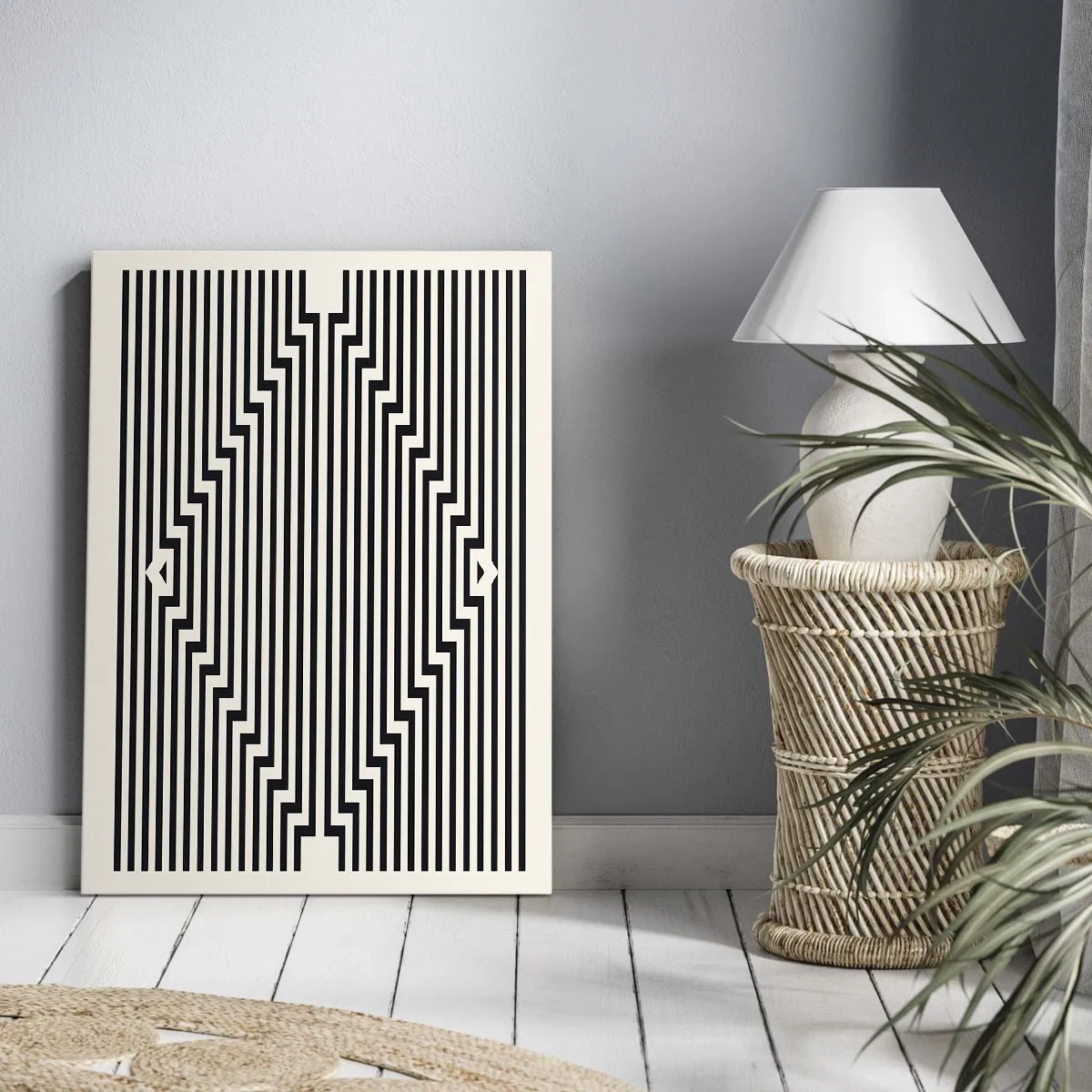 Canvastavla - Bild på duk - Geometrisk illusion - 65x120 cm