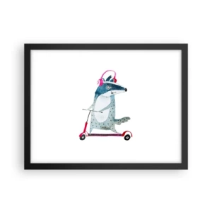 Affisch i svart ram - Grävlingens glädje - 40x30 cm