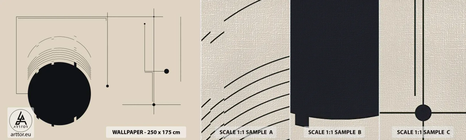 Provbit av fototapet Premium Canvas - Fjädrande och dynamisk komposition - Geometrisk, Minimalism, Estetisk - 100x30 cm