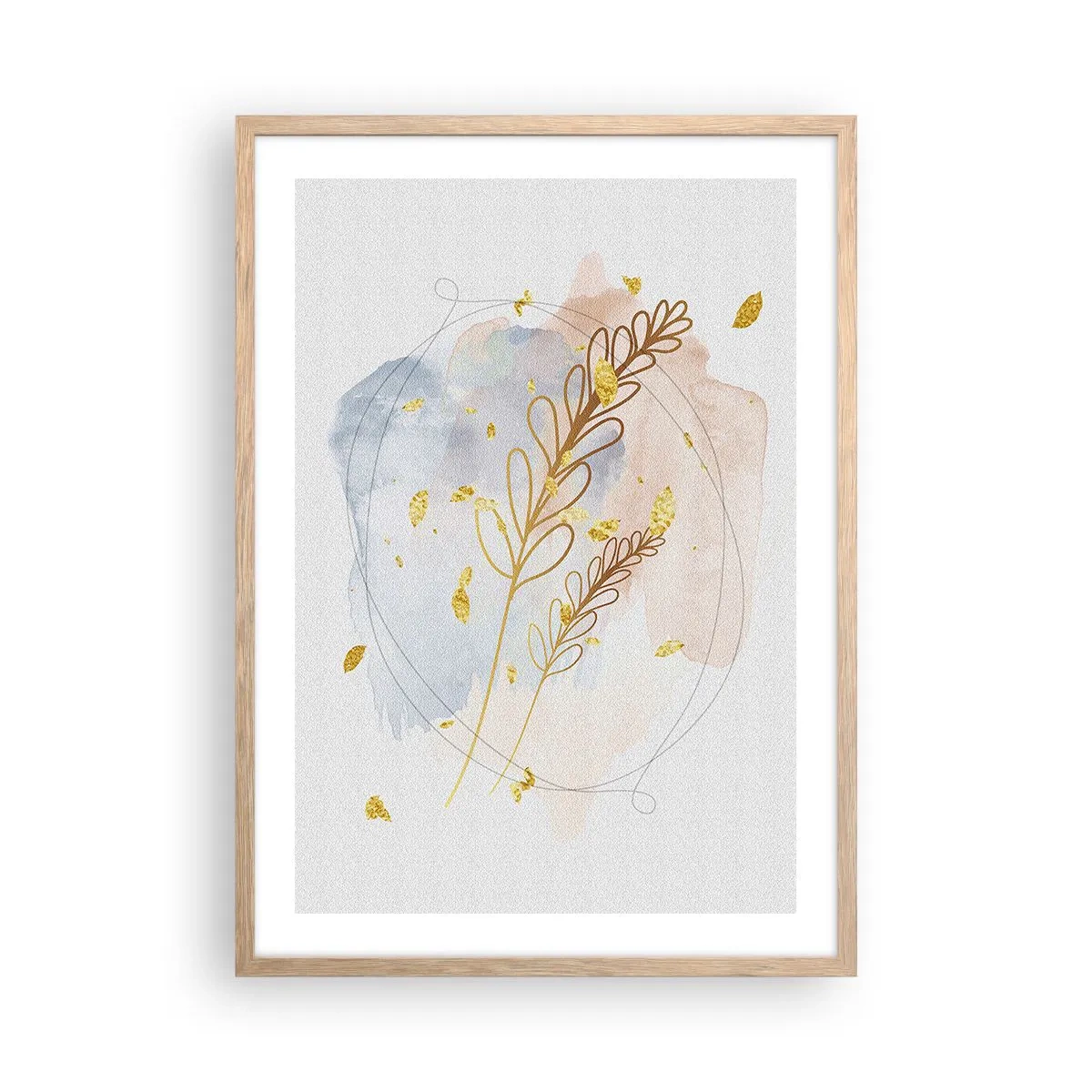 Affisch i ram av ljusek - En gyllene explosion - 50x70 cm