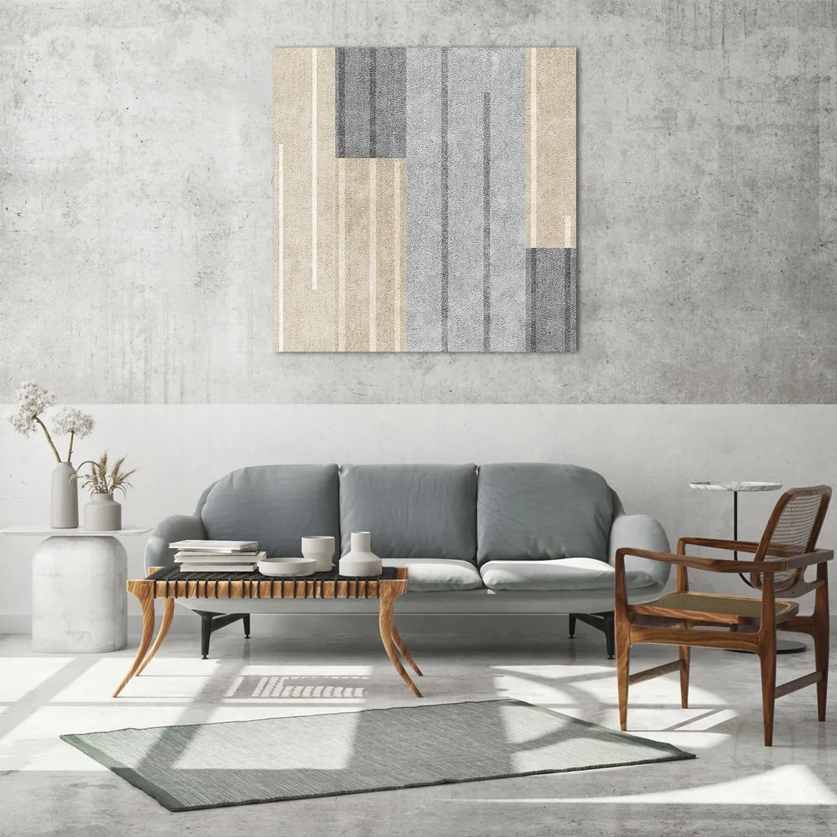 Glastavla - Bild på glas - Komposition: allt i lod - 60x60 cm