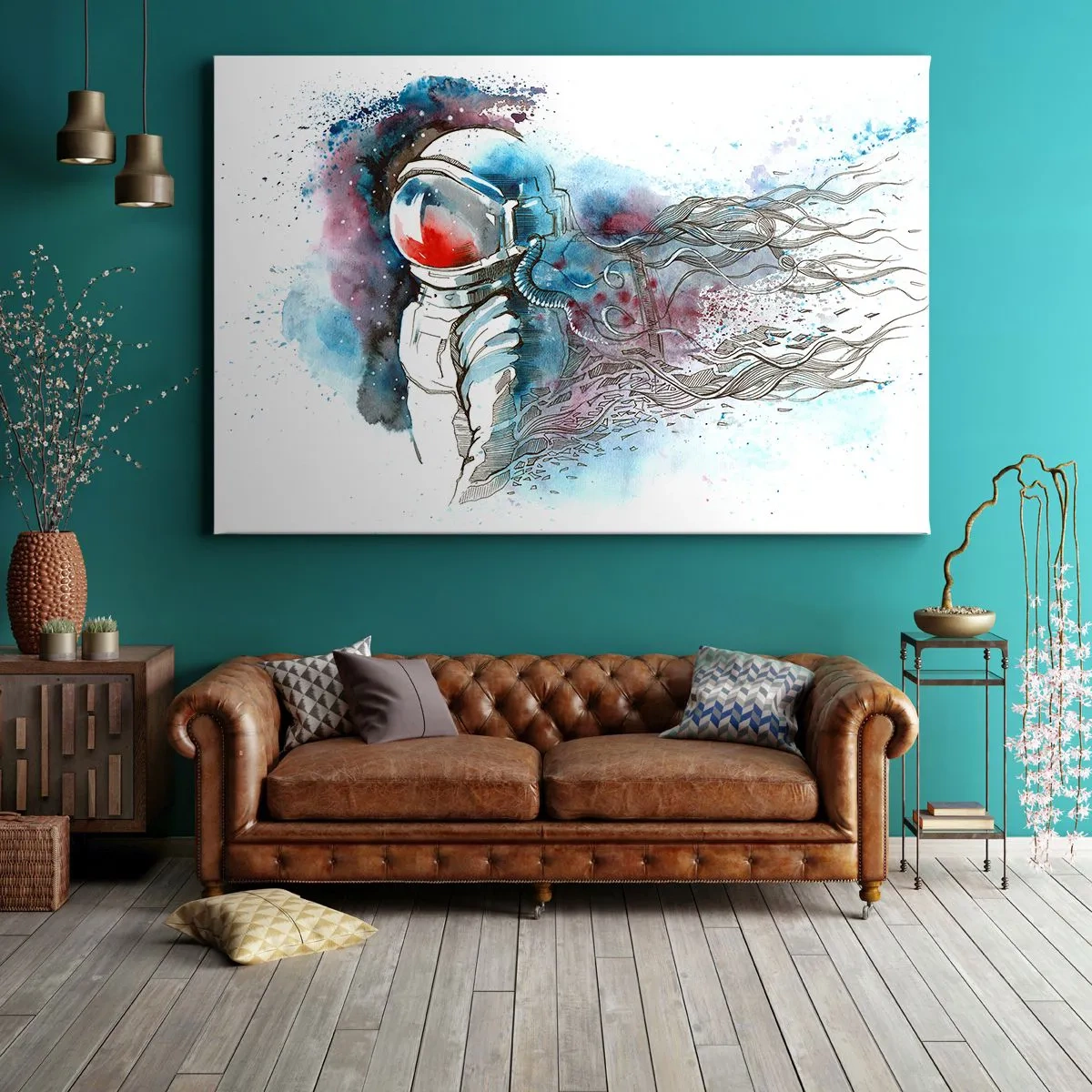 Canvastavla - Bild på duk - Ensam med rymden - 100x70 cm