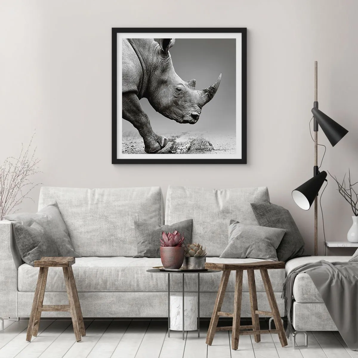Affisch i svart ram - Ostoppbar kraft - 60x60 cm