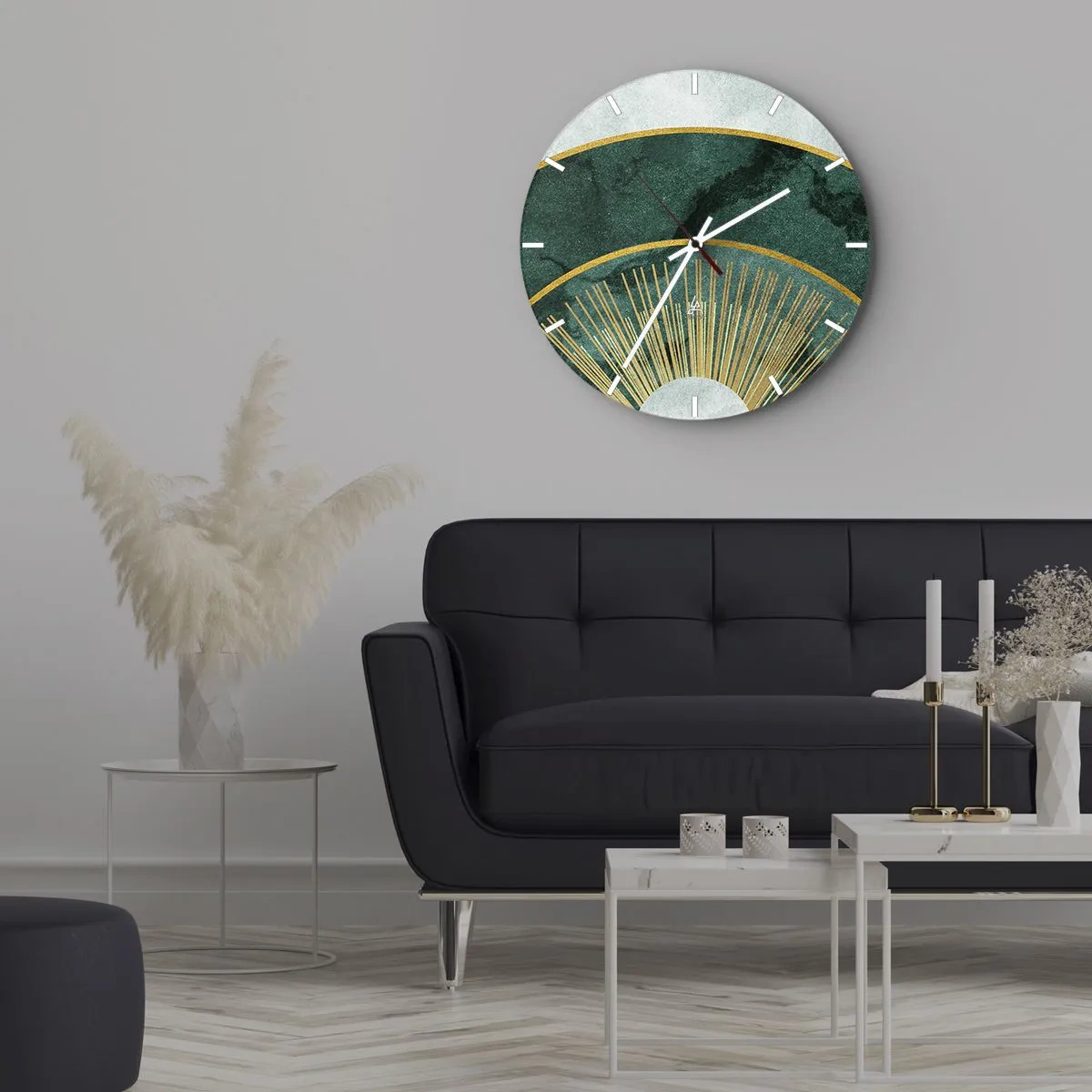 Väggklocka - Klocka på glas - Ett annorlunda solsystem - 40x40 cm