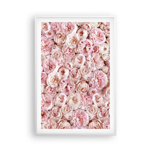 Affisch i vit ram - Strödd med rosor - 61x91 cm