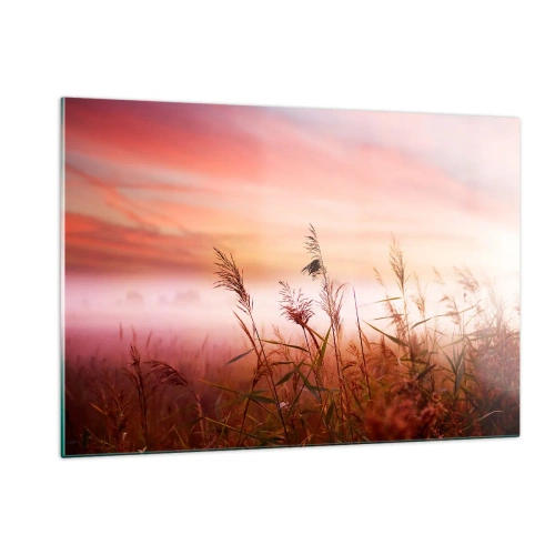 Glastavla - Bild på glas - Drakar, maskrosor, vind - 120x80 cm