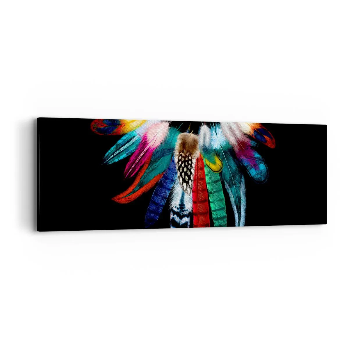 Canvastavla - Bild på duk - Indianskt halsband - 90x30 cm