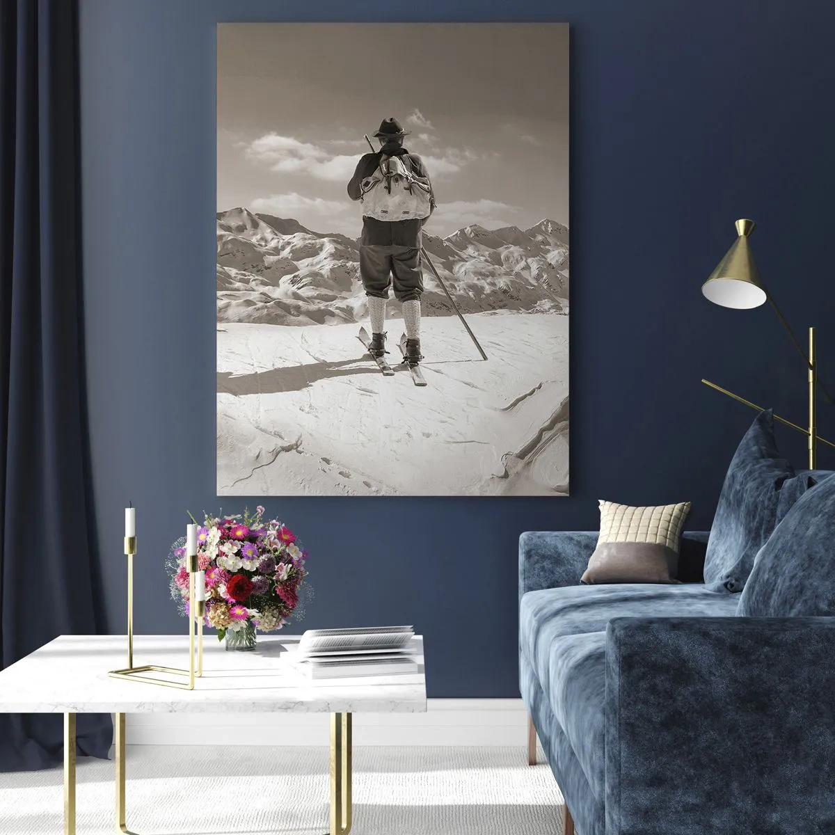 Glastavla - Bild på glas - Och fjällen är samma - 70x100 cm