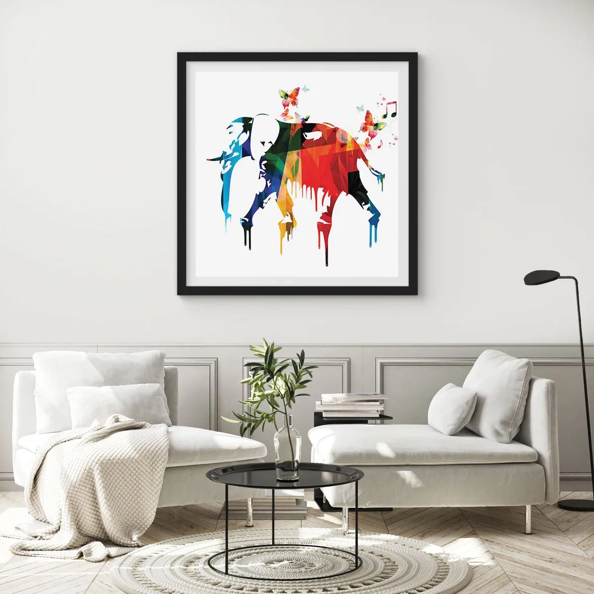Affisch i svart ram - Var och en kan dansa - 40x40 cm