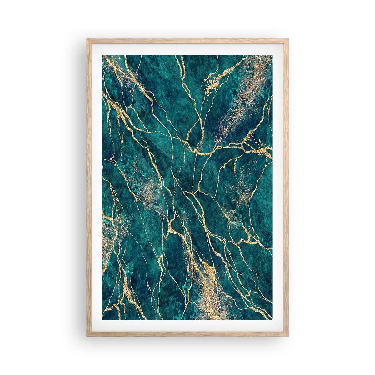 Affisch i ram av ljusek - Guldåder - 61x91 cm
