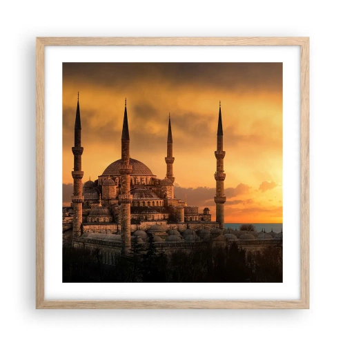 Affisch i ram av ljusek - Gud är stor - 50x50 cm