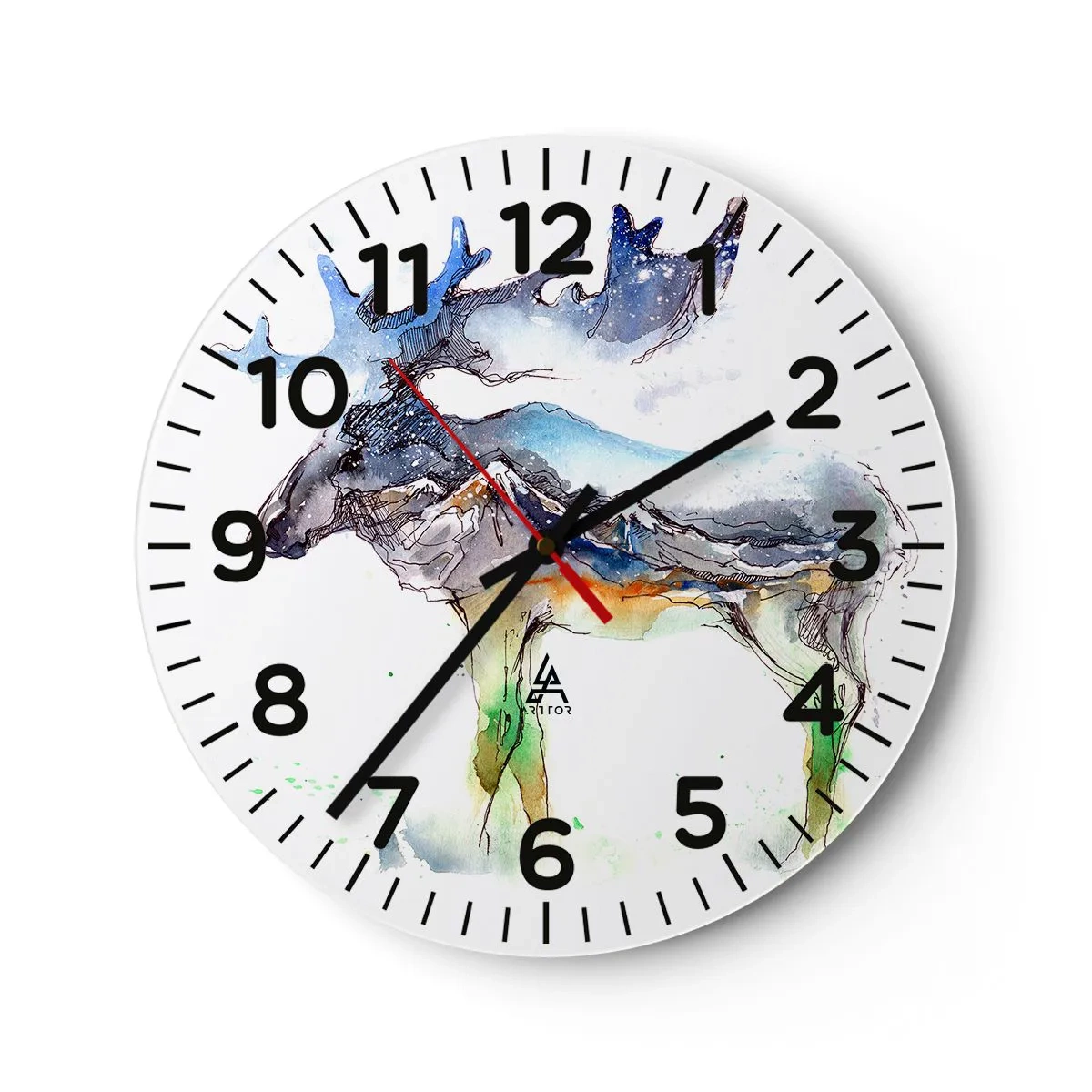 Väggklocka - Klocka på glas - Vintersagans figur - 30x30 cm