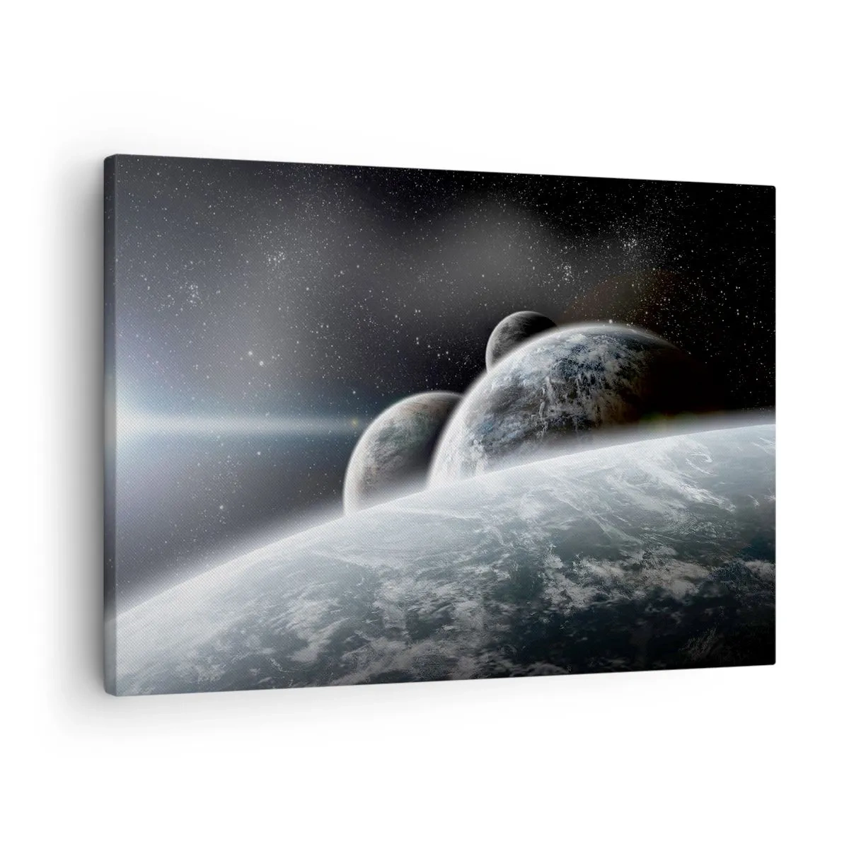Canvastavla - Bild på duk - Planeter i rymden mot bakgrund av stjärnor och galaxer - 70x50cm - Sfärers rymdmusik - Modern väggdekoration för vardagsrum och sovrum ARTTOR