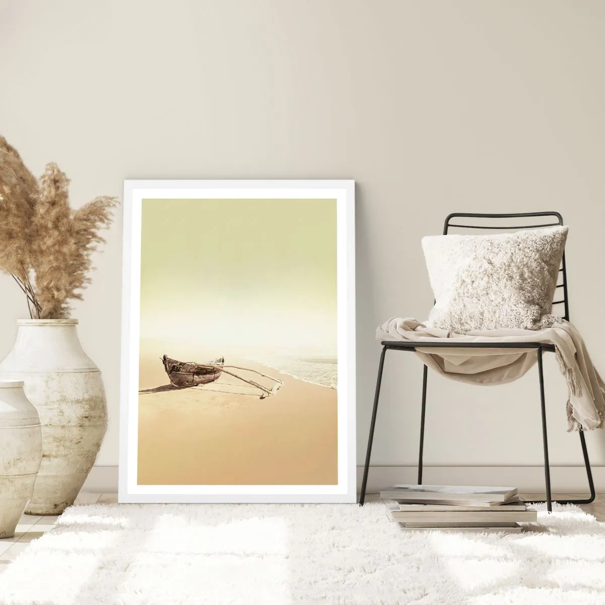 Affisch i vit ram - Minne från sydliga hav - 50x70 cm