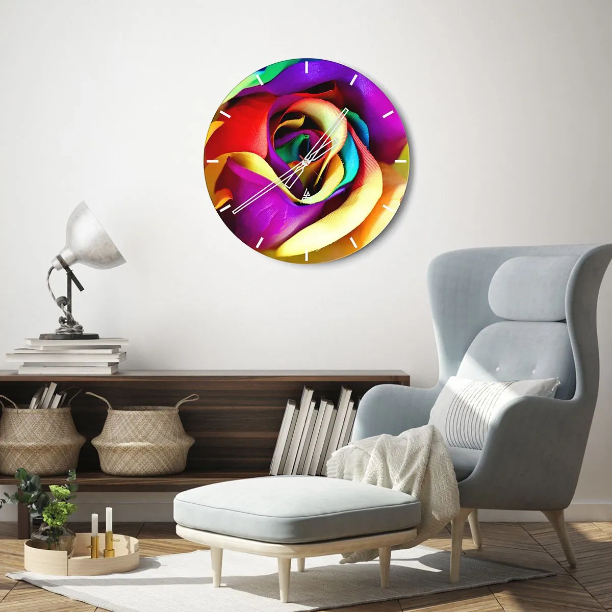 Väggklocka - Klocka på glas - Det är omöjligt - 30x30 cm