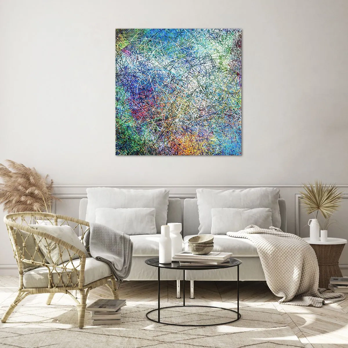 Glastavla - Bild på glas - Det är inte så enkelt - 70x70 cm