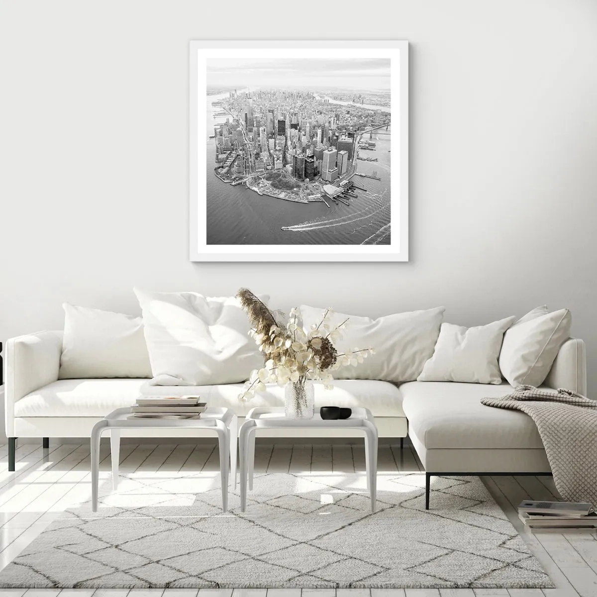 Affisch i vit ram - Hur man inte älskar? - 40x40 cm