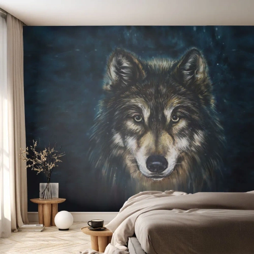 Självhäftande Fototapet Deluxe Sticker - Alfa? Och omega - Varg, Djur, Målning - 100x70 cm