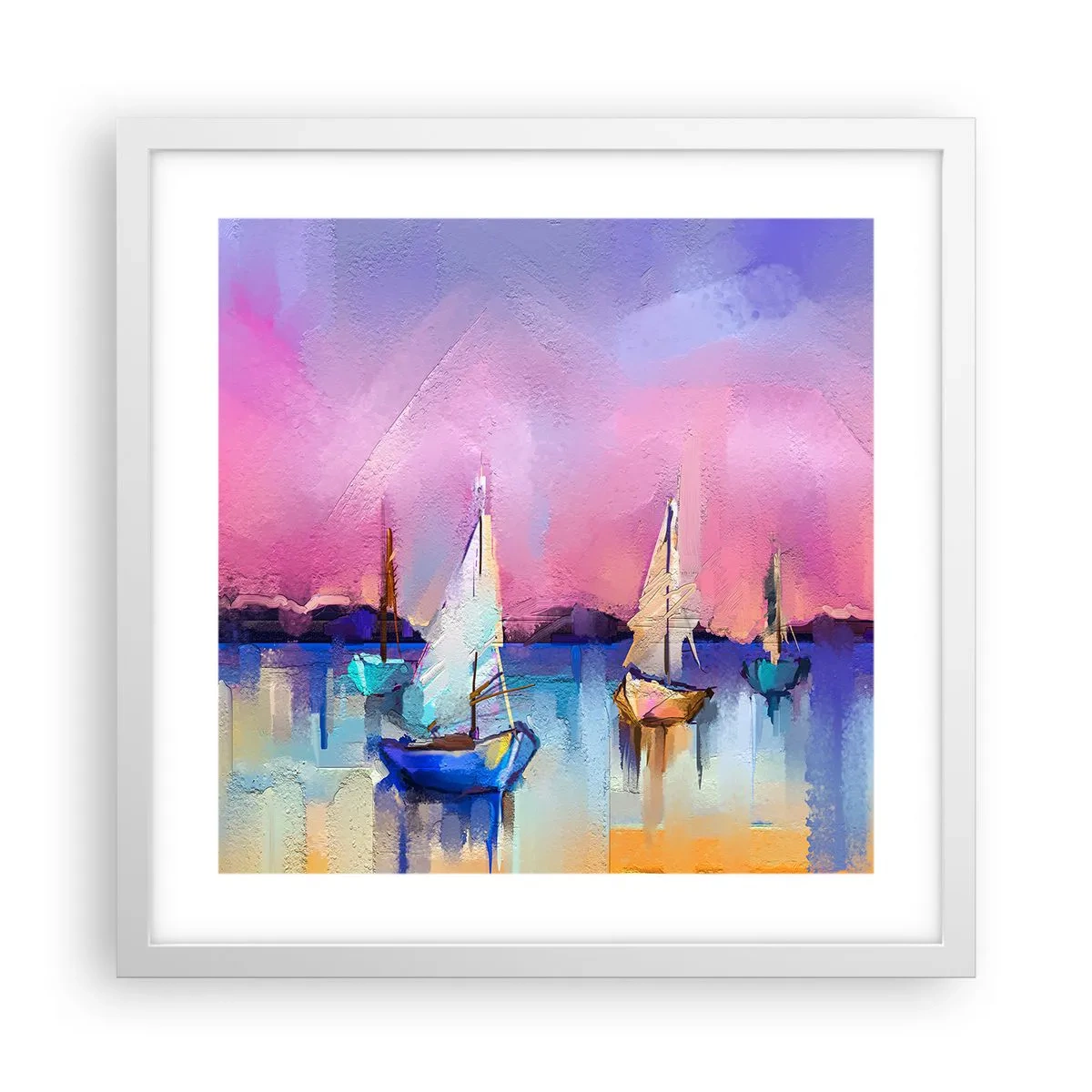 Affisch i vit ram - Riktning: öppet vatten - 40x40 cm