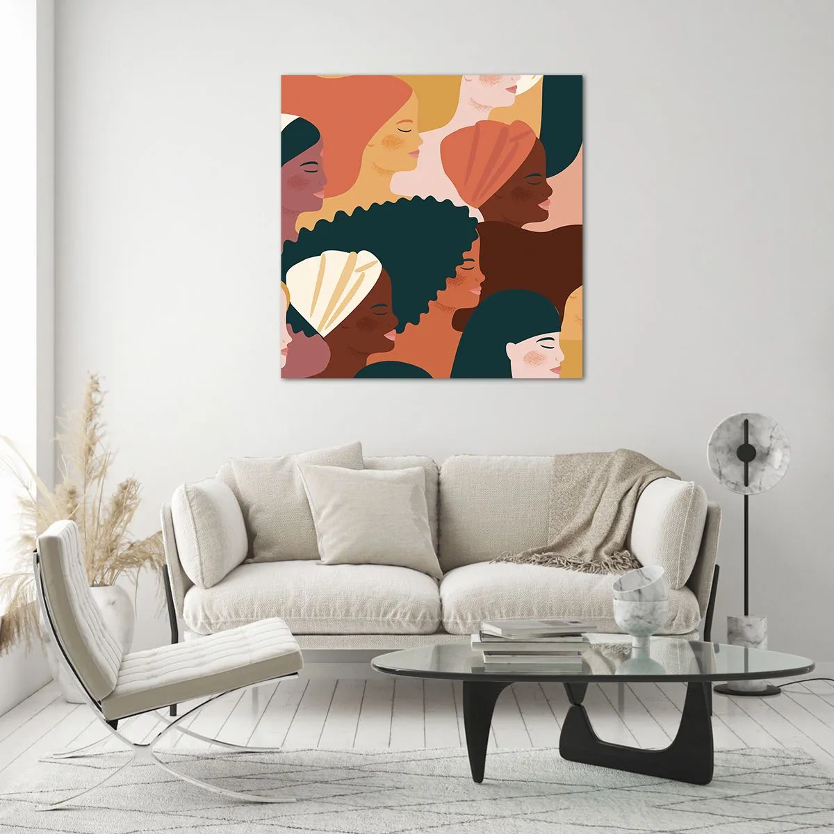 Glastavla - Bild på glas - Endast kvinnlighet - 70x70 cm