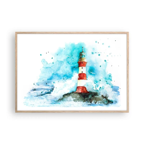 Affisch i ram av ljusek - Elementens enhet - 100x70 cm