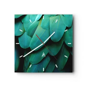 Väggklocka - Klocka på glas - Precision av papegojans natur - 30x30 cm