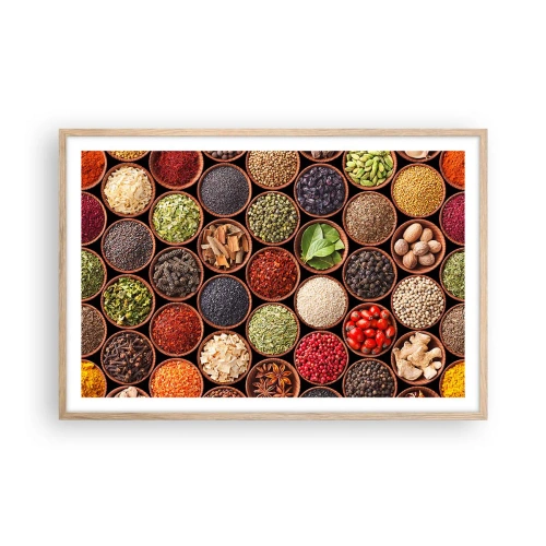 Affisch i ram av ljusek - Världens alla smaker - 91x61 cm
