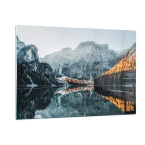 Glastavla - Bild på glas - Spegellandskap - 120x80 cm