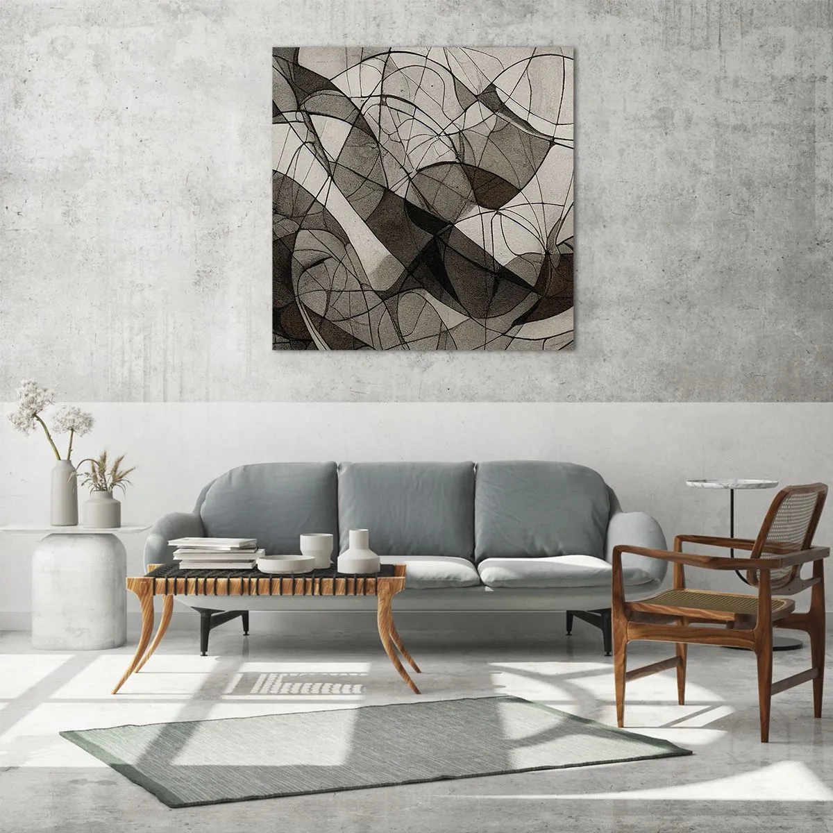 Glastavla - Bild på glas - Cirkulation av jordens färger - 30x30 cm