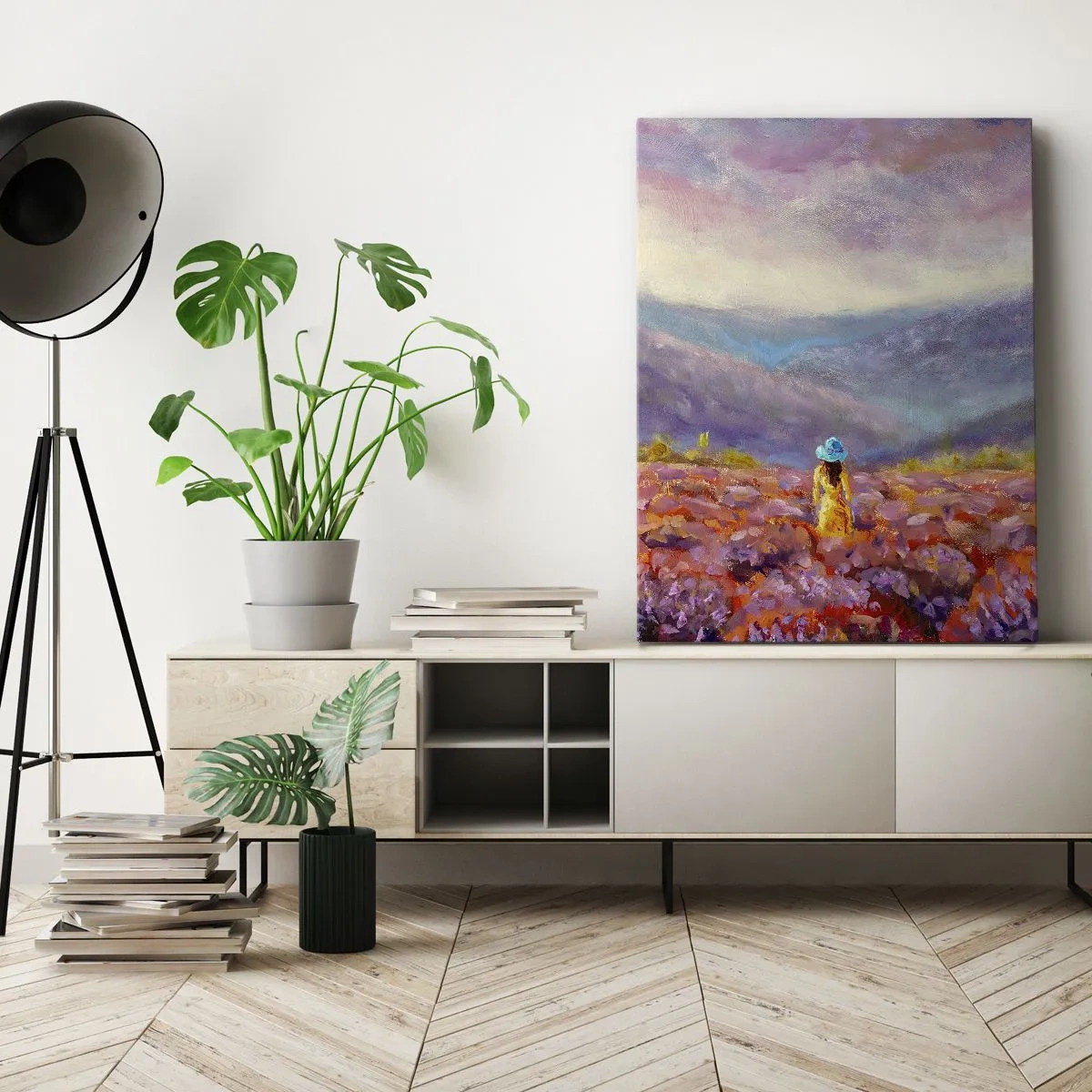 Canvastavla - Bild på duk - I lavendelsvärld - 50x70 cm