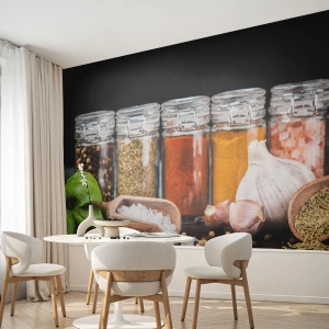 Självhäftande Fototapet Deluxe Sticker - Så att livet har smak - Gastronomi, Torkade örter, Kryddor - 250x175 cm