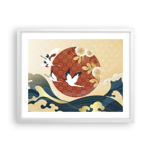 Affisch i vit ram - Japansk saga - 50x40 cm