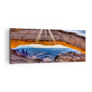 Canvastavla - Bild på duk - Genom bergsporten - 120x50 cm