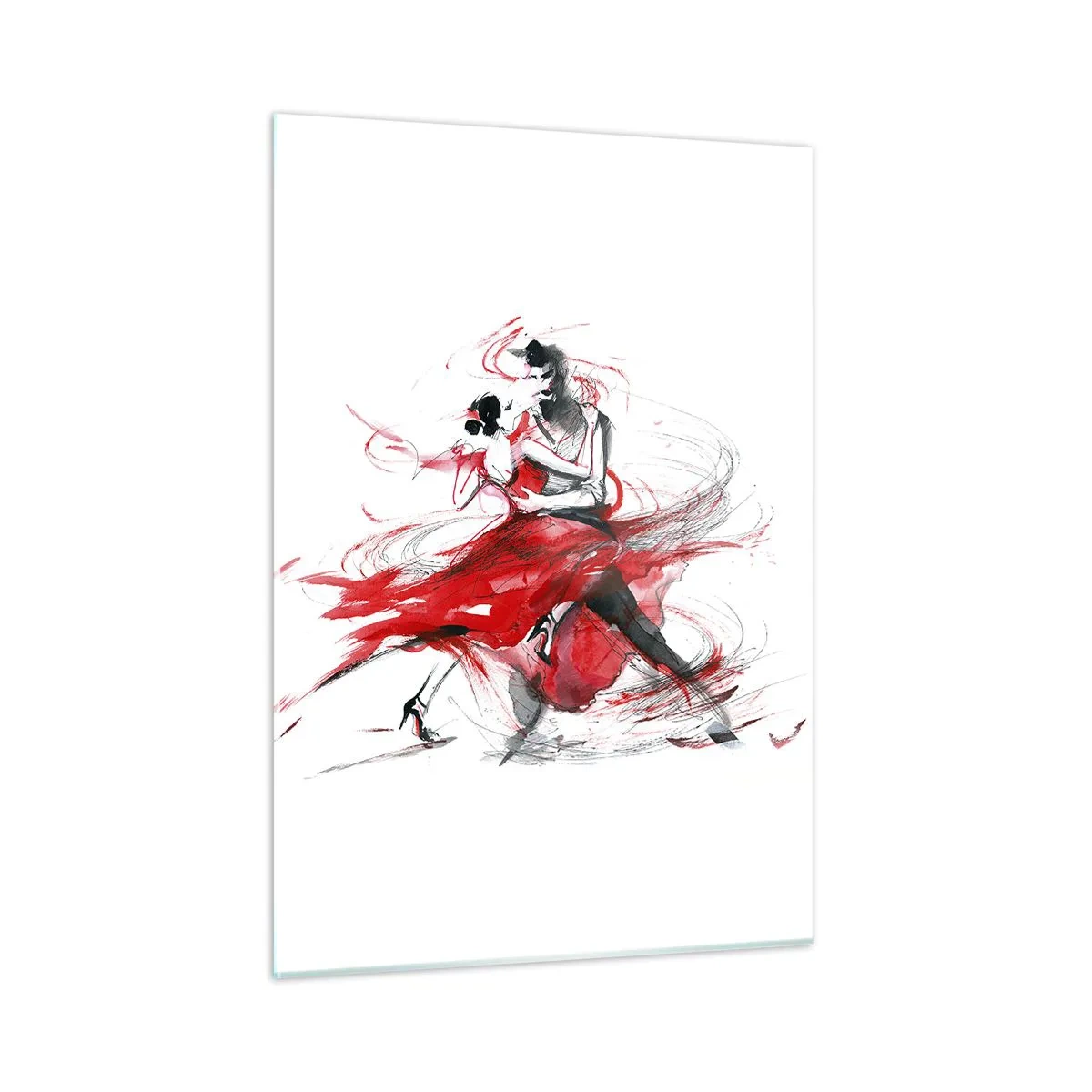 Glastavla - Bild på glas - Tango - passionens rytm - 50x70 cm