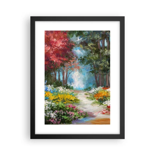 Affisch i svart ram - Skogsträdgård, blomskog - 30x40 cm