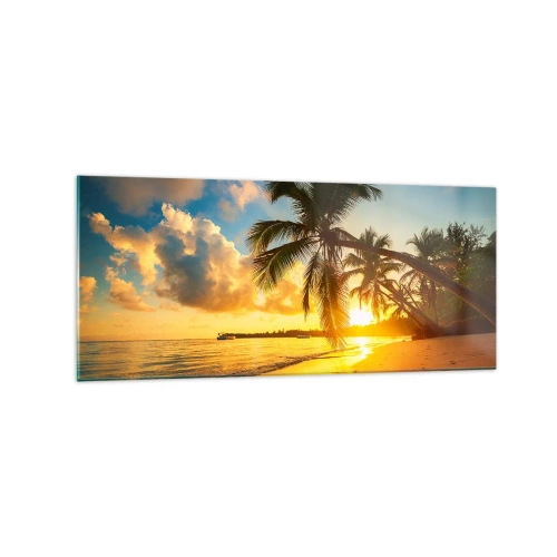 Glastavla - Bild på glas - Karibisk dröm - 120x50 cm