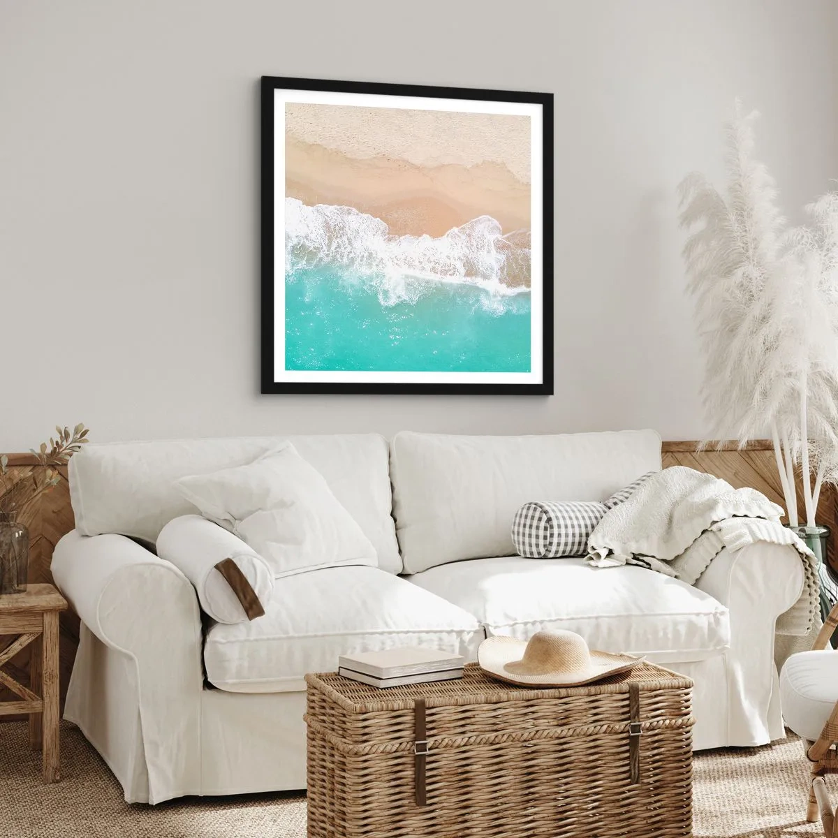 Affisch i svart ram - Smekande beröring - 60x60 cm