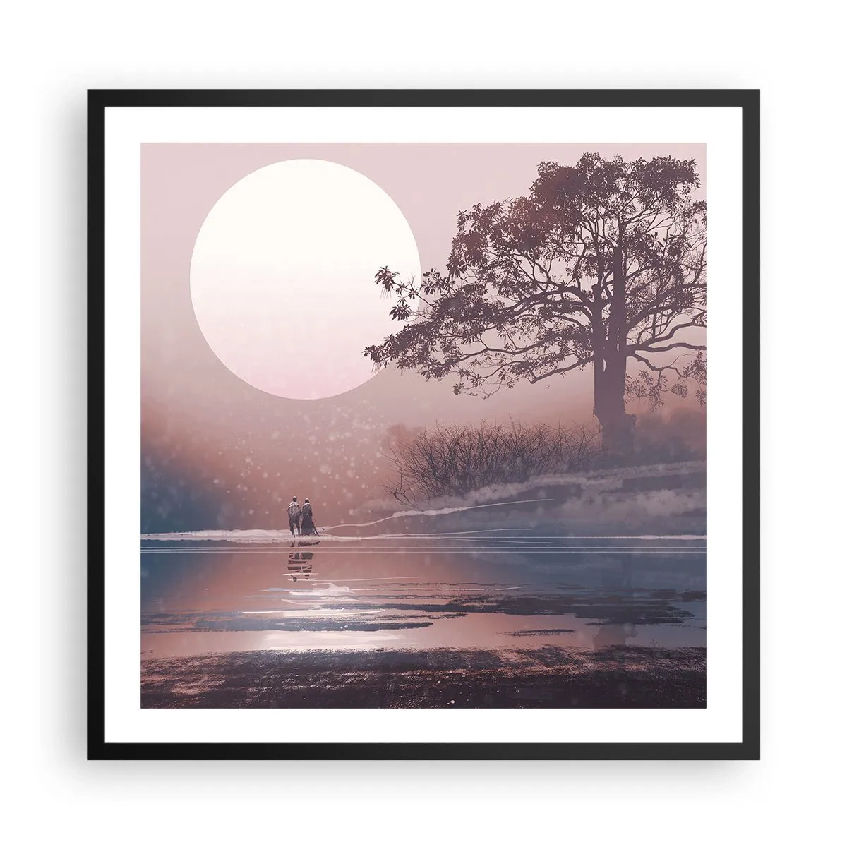 Affisch i svart ram - Nattens under - 60x60 cm