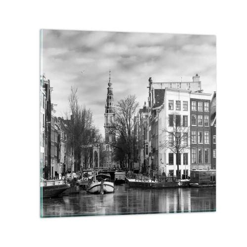 Glastavla - Bild på glas - Amsterdam stämning - 30x30 cm